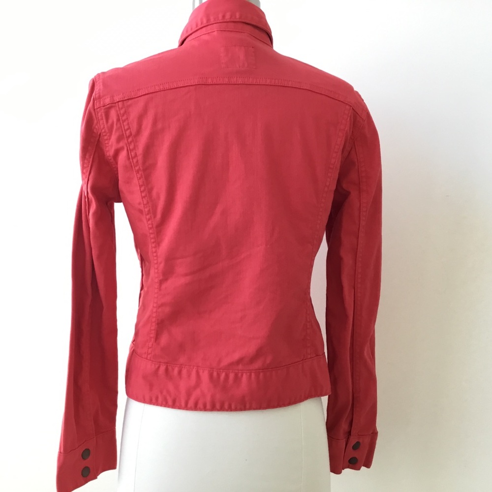 Lucky Brand Sabrina Red Denim Snap Front Jacket - Picture 4 of 6